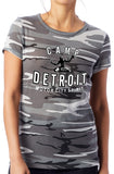 Camp Detroit Ladies Short Sleeve Camo T-Shirt