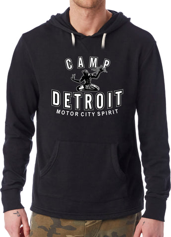 Camp Detroit Apparel Mens Burnout French Terry Hoodie