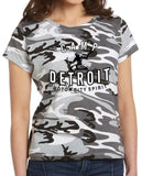 Camp Detroit Ladies Short Sleeve Camo T-Shirt